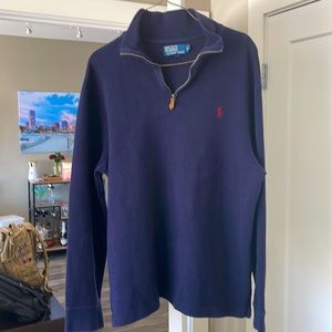 Polo by Ralph Lauren, men’s large zip up sweater, blue